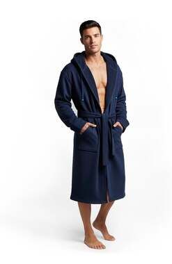 DudeRobe Men's Hooded Robe L/XL Navy New
